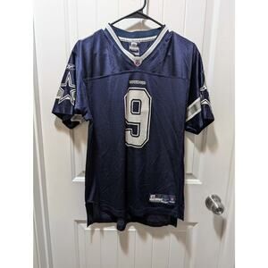 Reebok Mens Tony Romo Dallas Cowboys #9 NFL Blue Football Jersey Size L